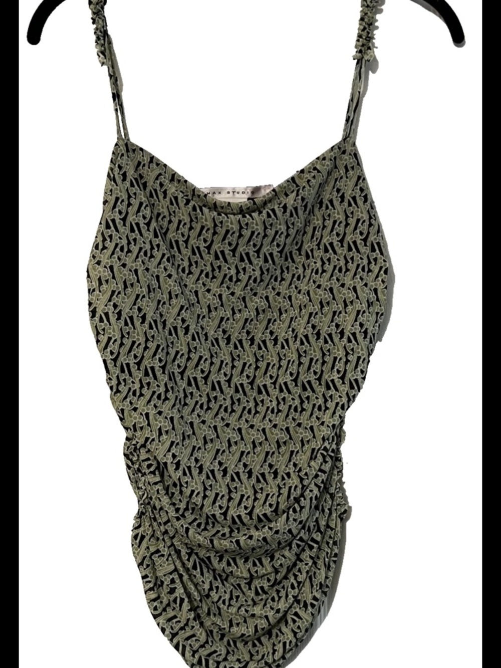 Max Studio Size M Multicolor SHIRRED & RUCHED RUFFLE STRAPS CAMI TOP